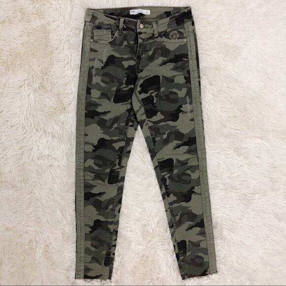 ZARA Z1975 CAMOUFLAGE SKINNY JEANS SIZE 2 - Picture 7 of 15